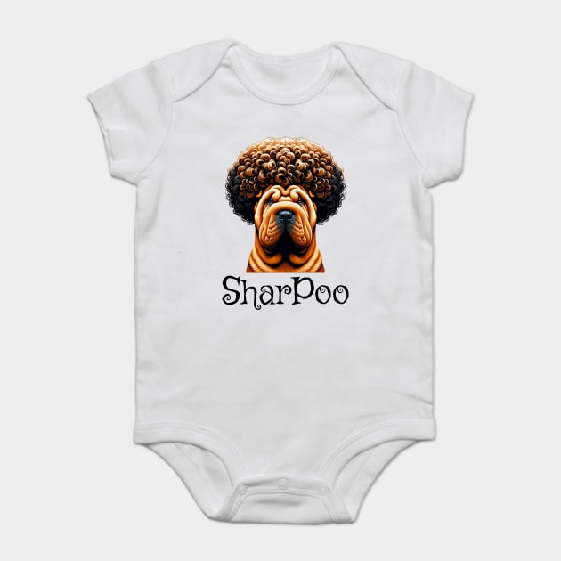When you have a Sharpei crossed with a fancy Poodle, you get a Sharpoo Baby Bodysuit by Luxinda